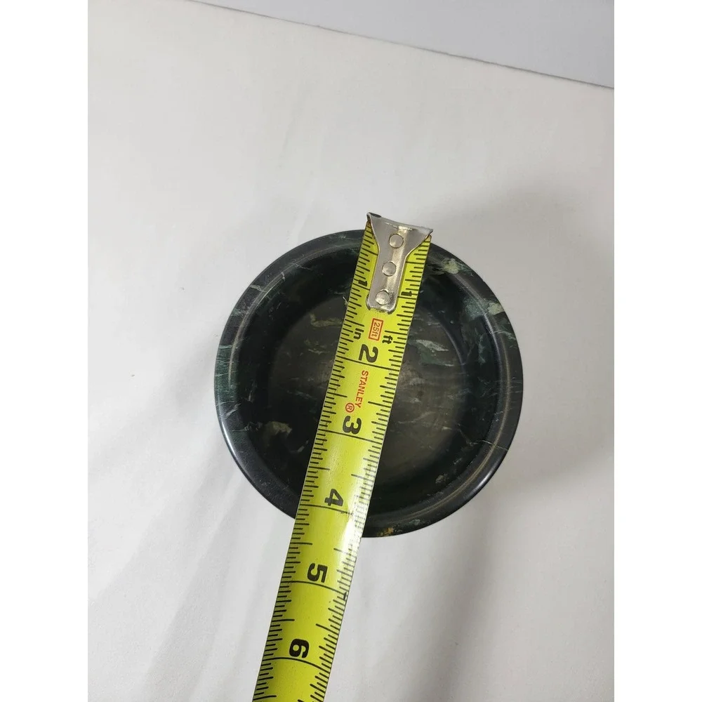 Vintage Dark Green Serpentine Marble Offering‎ Bowl, Money Bowl, Abundance Bowl.